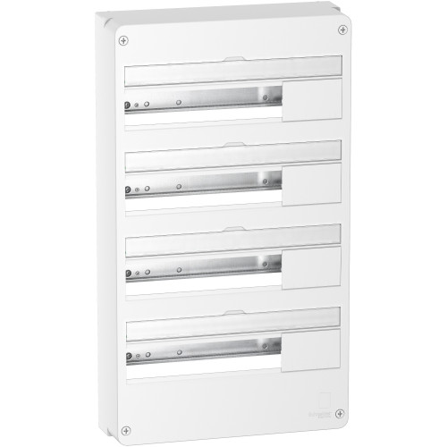 Resi9 Coffret en saillie Blanc 4 rangées 18 modules SCHR9H18404  Tableau électrique