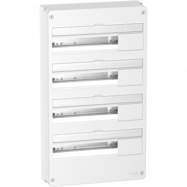 Resi9 Coffret en saillie Blanc 4 rangées 18 modules SCHR9H18404  Tableau électrique