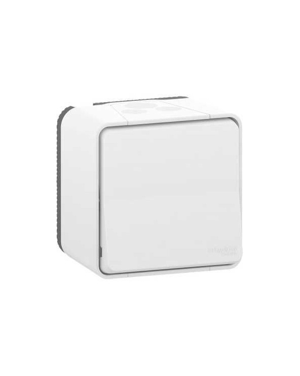 Bouton poussoir complet saillie IP55 Blanc Mureva Styl SCHMUR39026  Interrupteur et prise étanche