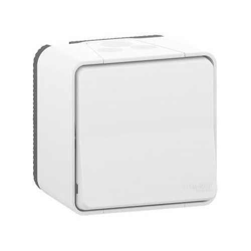 Bouton poussoir complet saillie IP55 Blanc Mureva Styl SCHMUR39026  Interrupteur et prise étanche