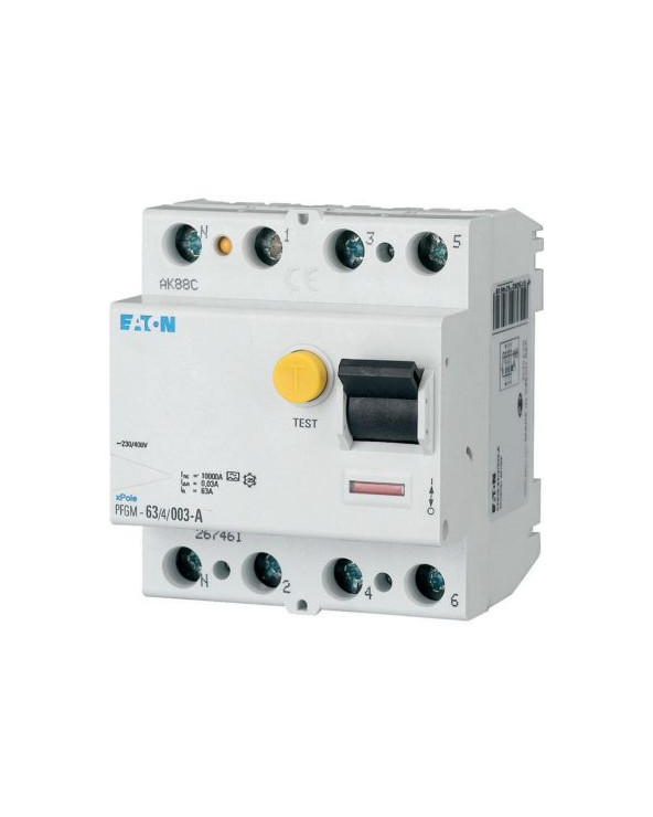 Interrupteur différentiel Eaton PFGM 4P 63A 300mA Type AC KLO0000264308  Interrupteur différentiel