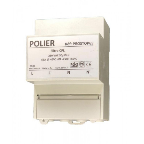 Filtre CPL Linky -40dB - Bande CENELEC A, B, C et D (EN50065-1) - 65 A POLPROSTOP65  Gestion d'énergie