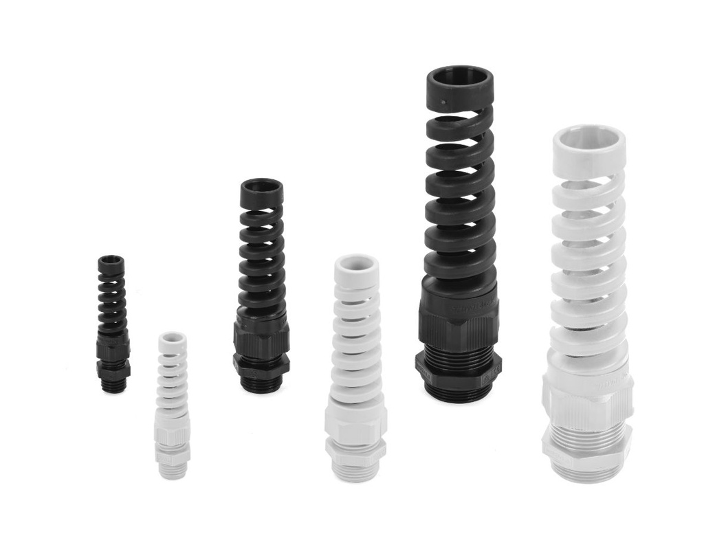 Presse-étoupe spiralé en polyamide IP68 ISO 20 gris (RAL 7035)