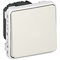 Poussoir inverseur étanche NO+NF Plexo composable IP55 10A - blanc