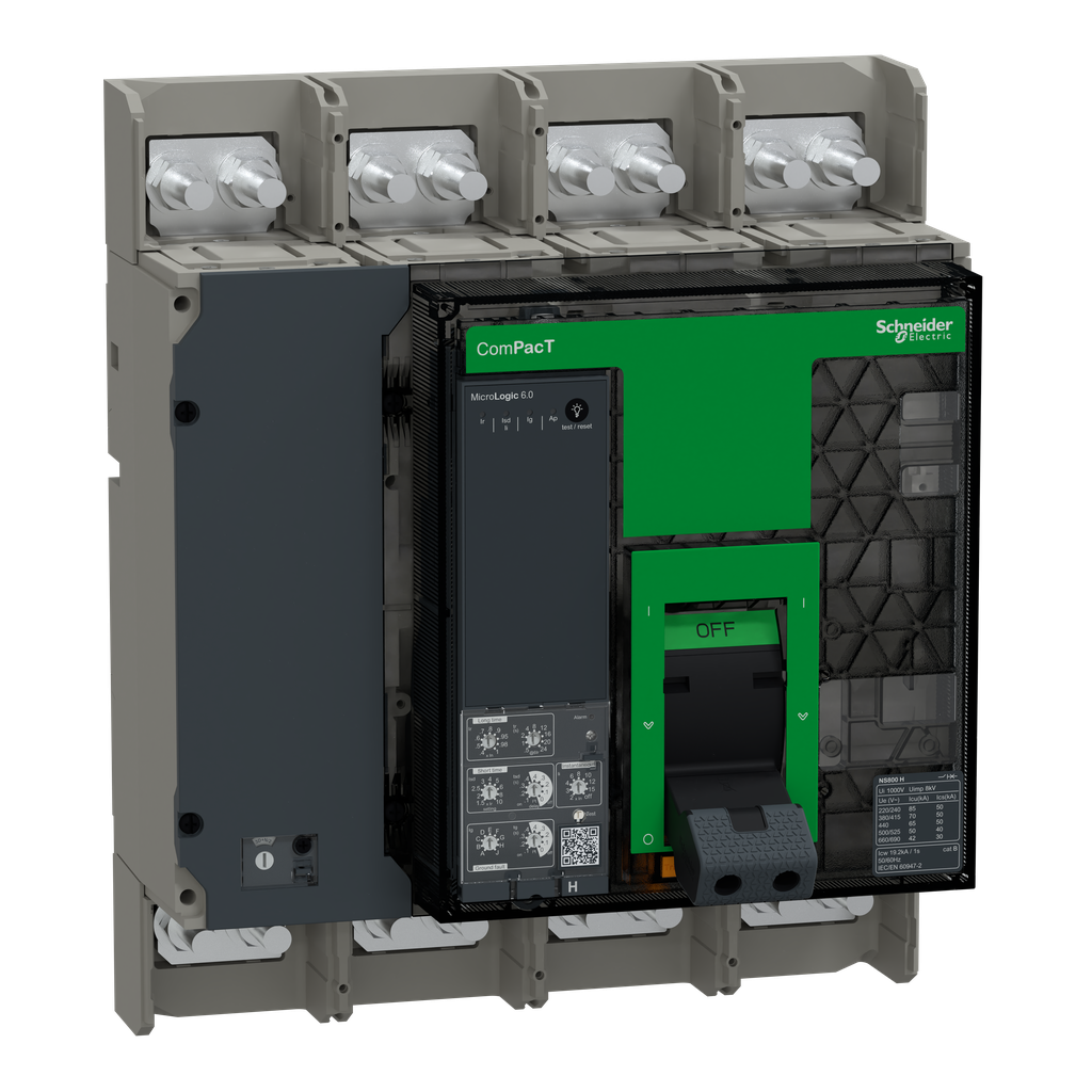 ComPacT NS800H - disjoncteur - MicroLogic 6.0 800A - 4P - 70kA - fixe - manuel