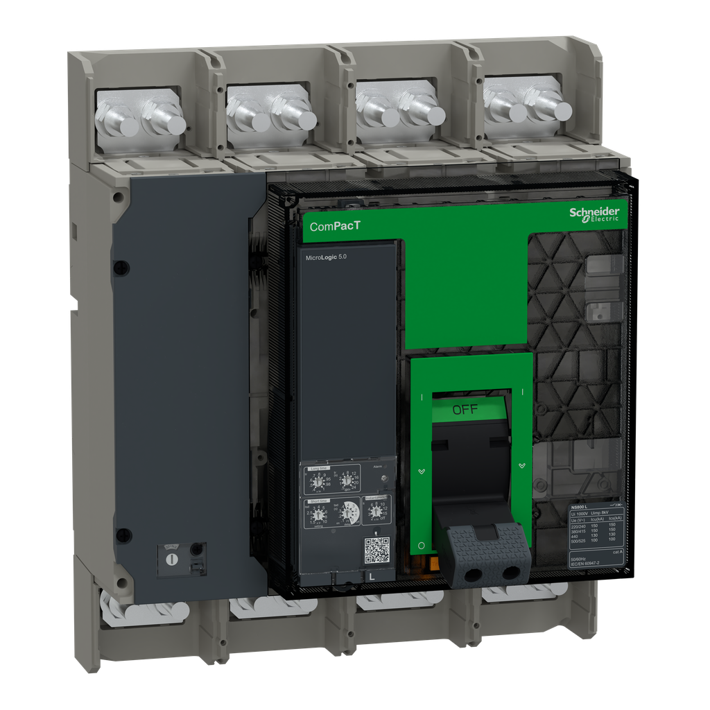 ComPacT NS800L - disjoncteur - MicroLogic 5.0 800A - 4P - 150kA - fixe - manuel