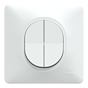 Ovalis - double va et vient - 10AX - Blanc - griffes montées - avec plaque