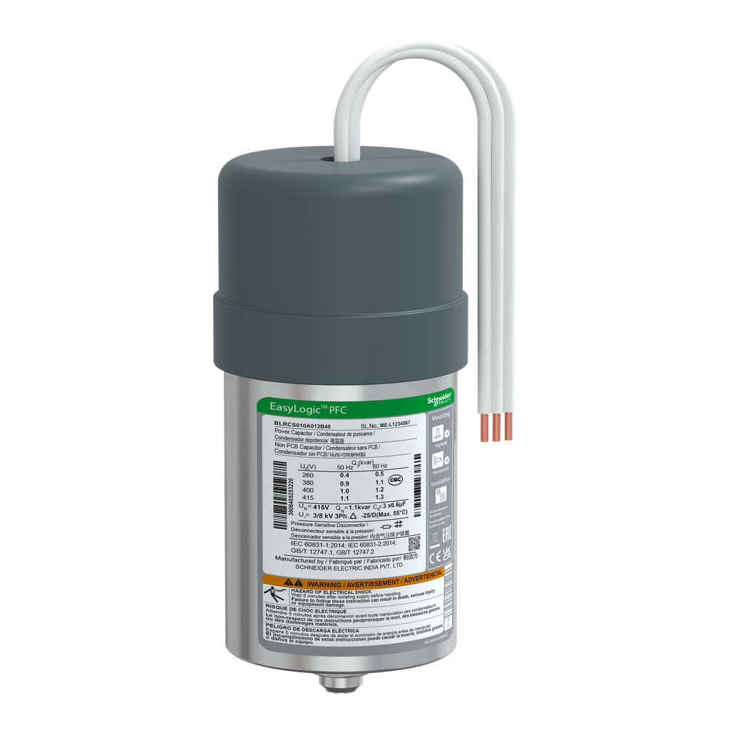 CONDENSATEUR CAN SDY 1/1. 2KVAR 400V