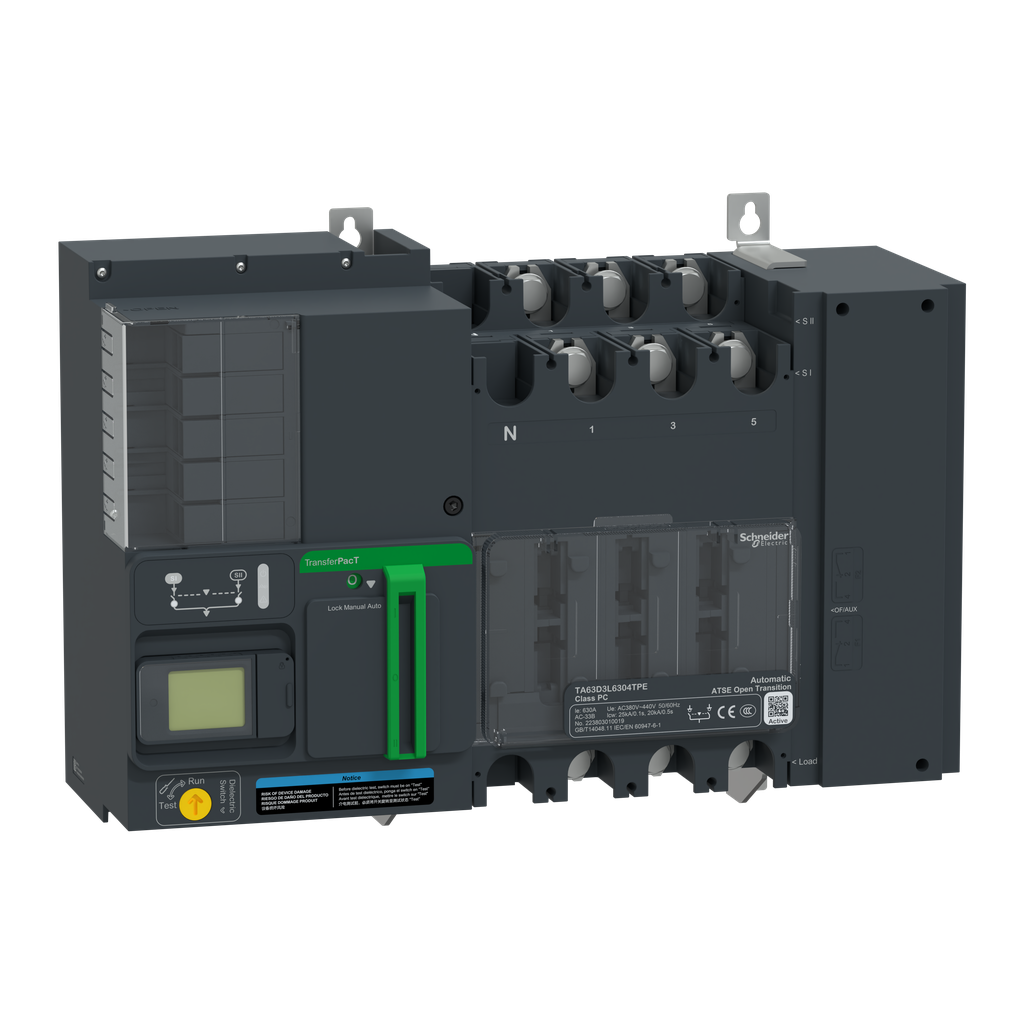 TransferPacT Active TA630 - inverseur de sources - LCD - 630A - 3P - 400Vca
