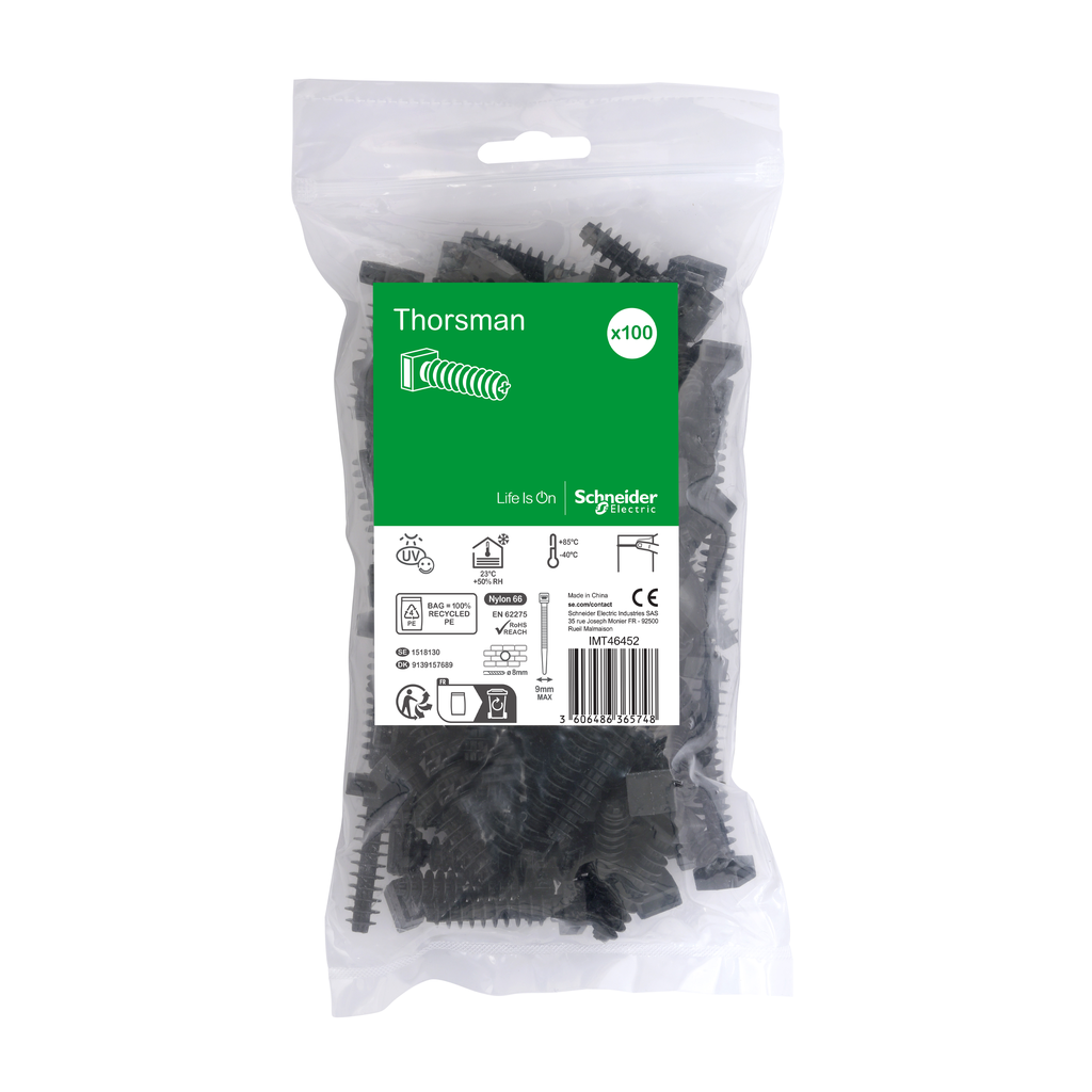 Thorsman embase avec cheville max 9mm, 100p