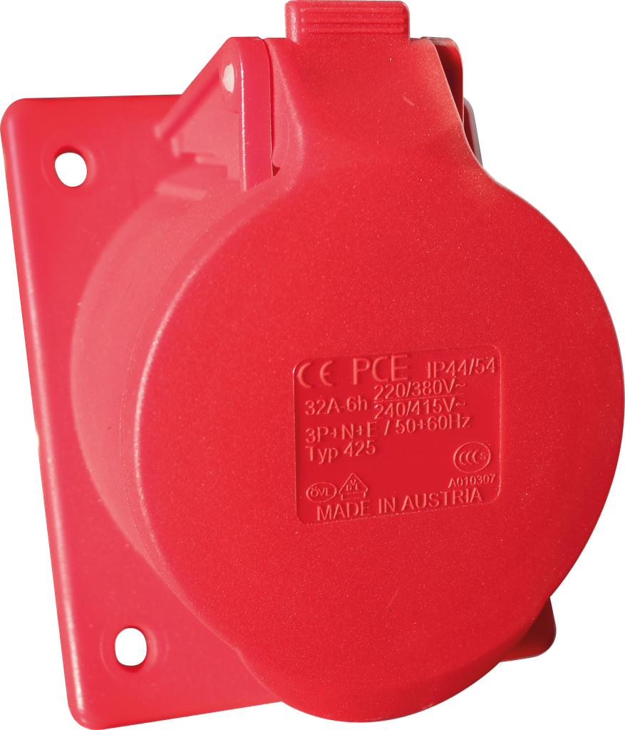 Socle 3P+N+T 32A rouge 400V CEI 309