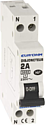 Disjoncteur 1P+N 2A NF courbe C connexion vis haut/bas 3kA