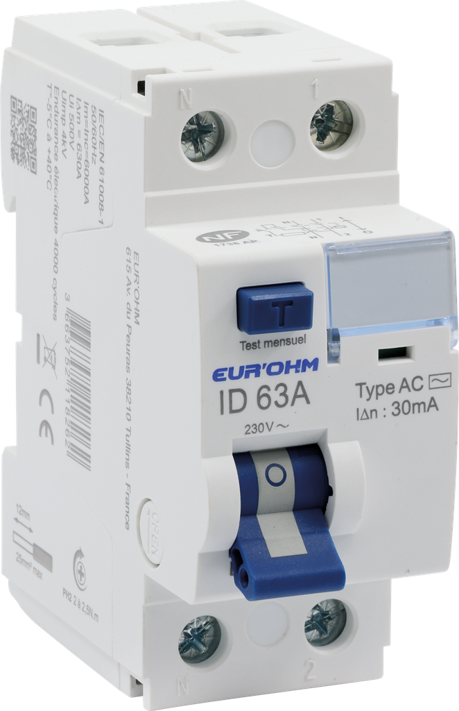 ID 2x63A 30mA Type AC à vis H/B