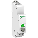 Acti9, iPB bouton-poussoir lumineux 1 NO gris + voyant vert 110...230VCA