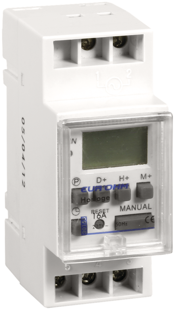 Horloge digitale 16A 7j 50 pas rés. mar. 1 mois