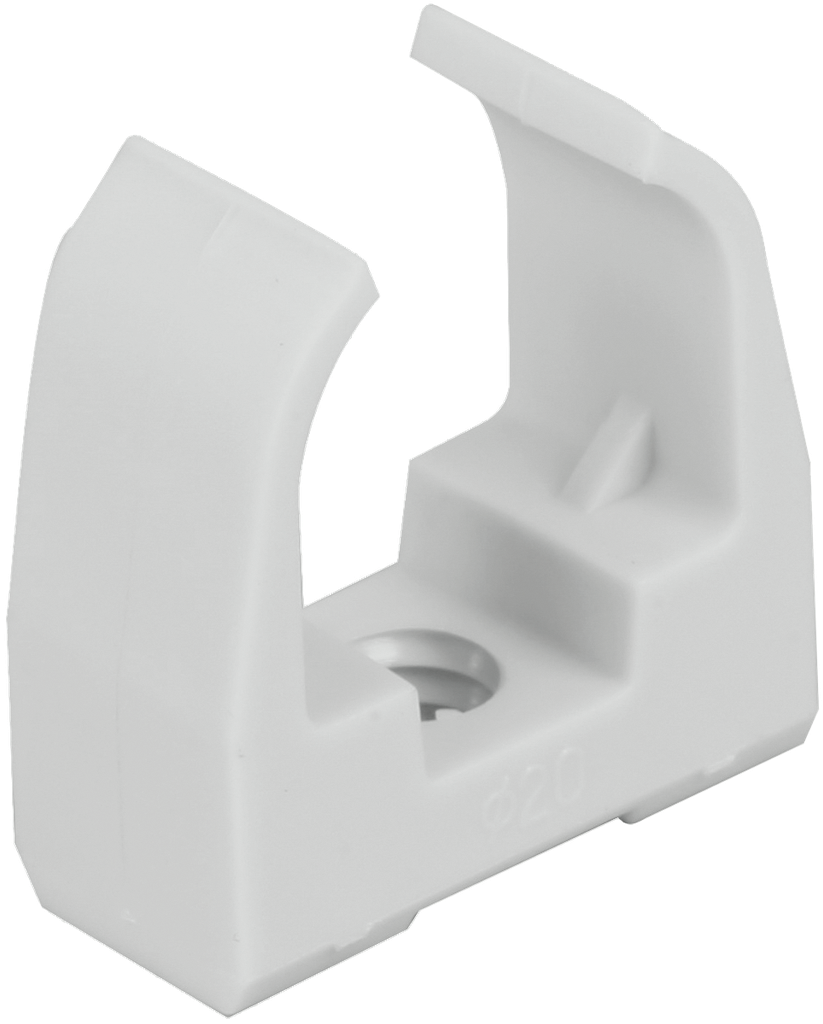 Clips tube Ø25 gris