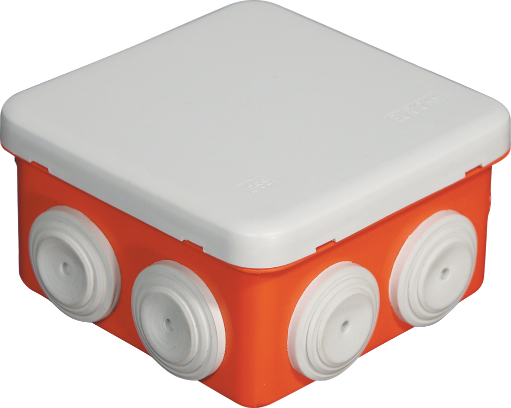 Bte rouge pour circuits de sécurité IP55 80x80x45mm - 960°C