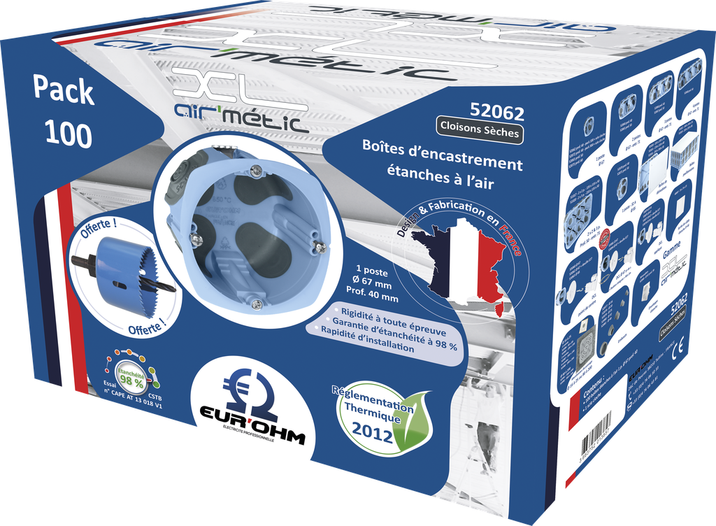 Pack 100 btes AIR'metic d67 p40+scie cloche