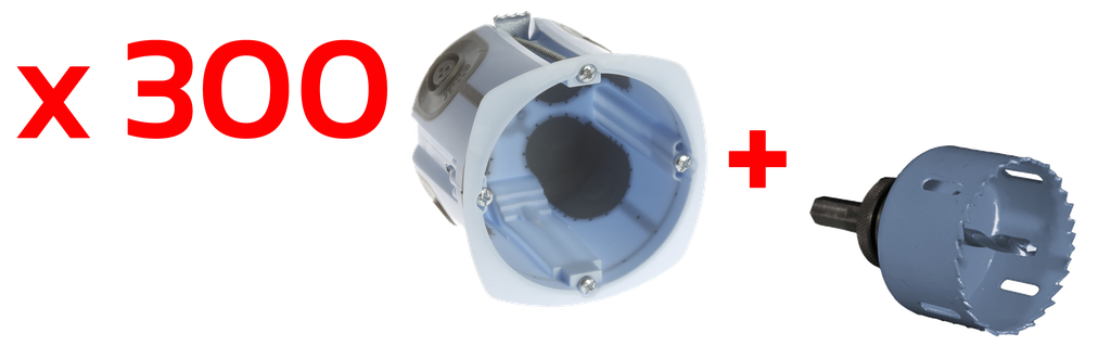 """Lot de 300 boites Air'metic Prof. 50mm + scie cloche  """"TOP CHANTIER"""""""