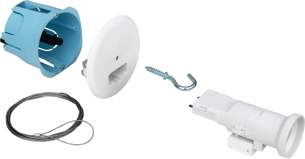 Kit ctre pl.DCLd67  E27 fix.int.+fil.2m