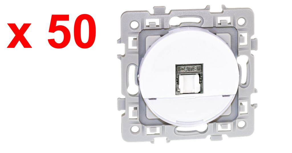 """SQUARE Lot 50 RJ45 cat 6 STP (Gr2TV )BLC  """"TOP CHANTIER"""""""