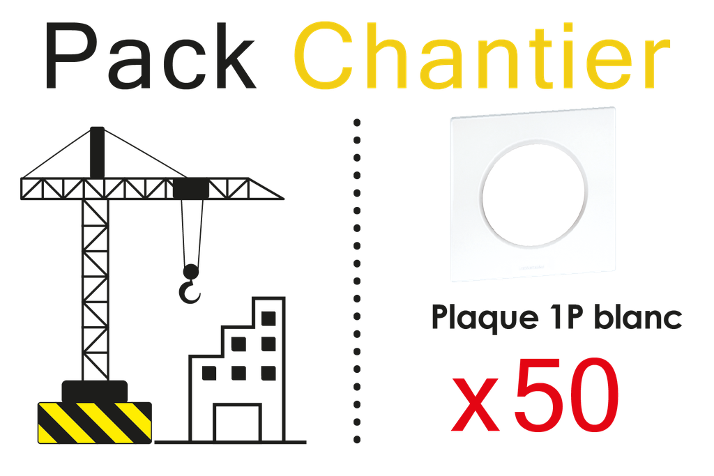 """SQUARE LOT 50 PLAQ BLC 1P """"TOP CHANTIER"""""""