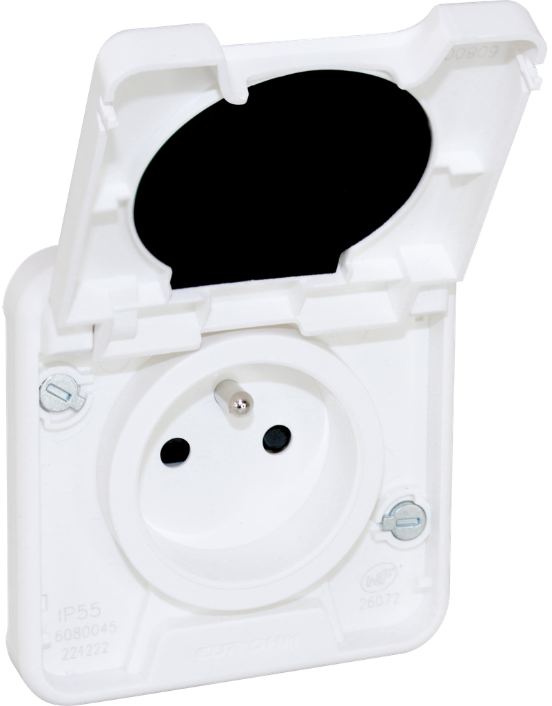 OXXO PC 2P+T compos BLANC IP55