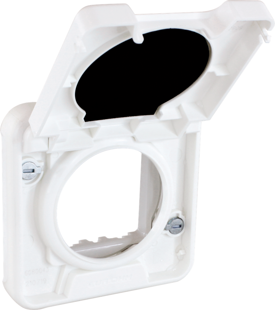 OXXO Adapt. avec couv. pr prises COMETE compos BLANC IP55