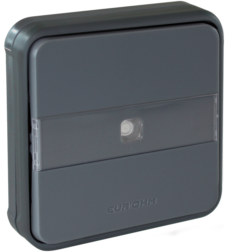 OXXO BP porte etiq lum GRIS ENCASTRE IP55