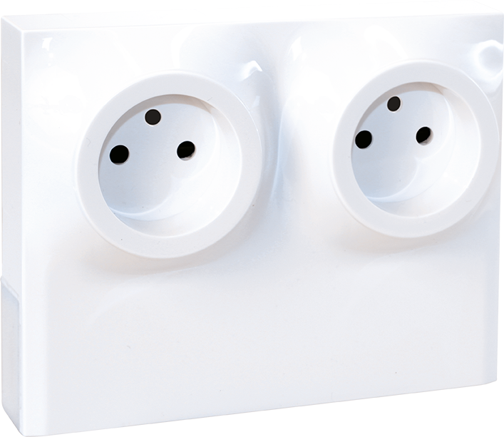 ADAPTATEUR MOULURE hauteur 16 max 2 POSTES pour PC 2P+T