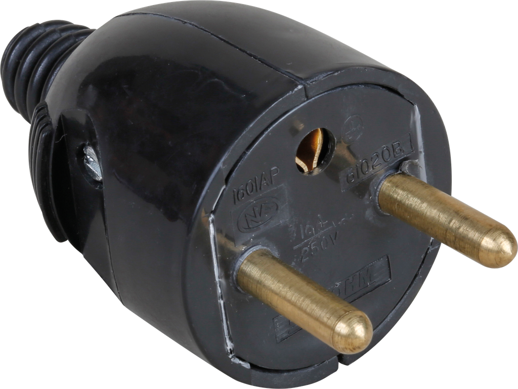 16A male p.feuille dte noire