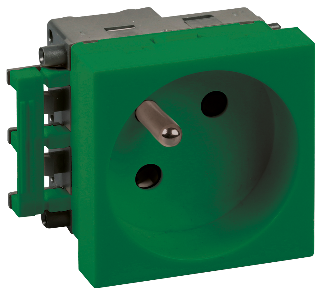Prise 2P+T verte complète