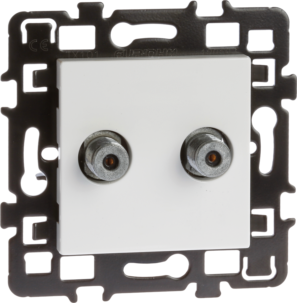 Prise TV F dble  multi-serv.+ enj.