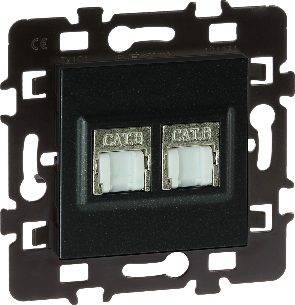 Double RJ45 Cat 6 STP Gr. 3 Multi-services anthr.