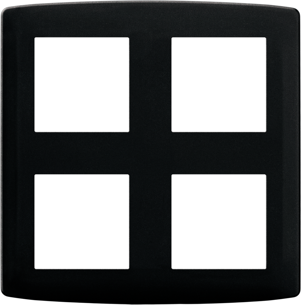 Plaque 2x2 postes anthracite