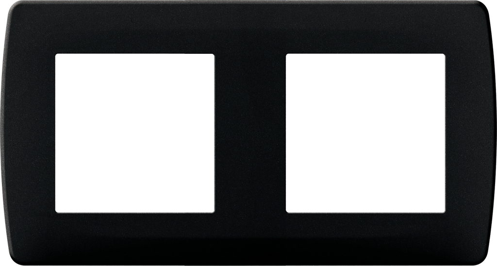 Plaque anthracite 2 postes