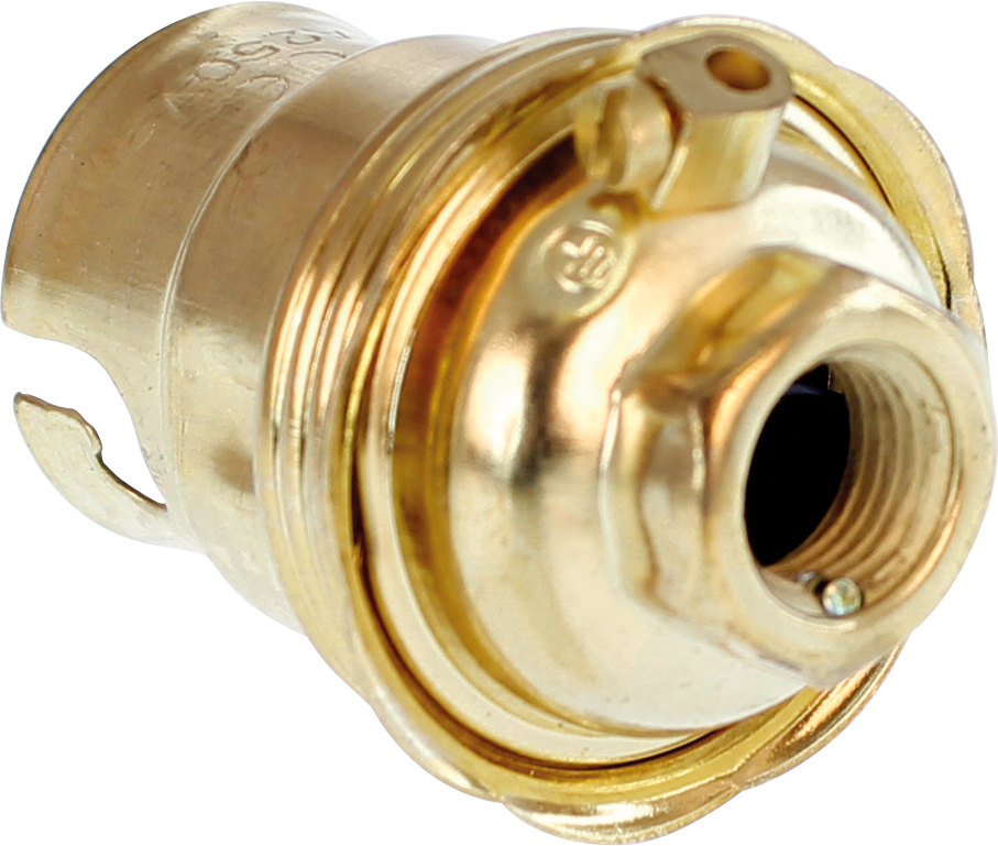 Douille B22 ac. lait. sple bague