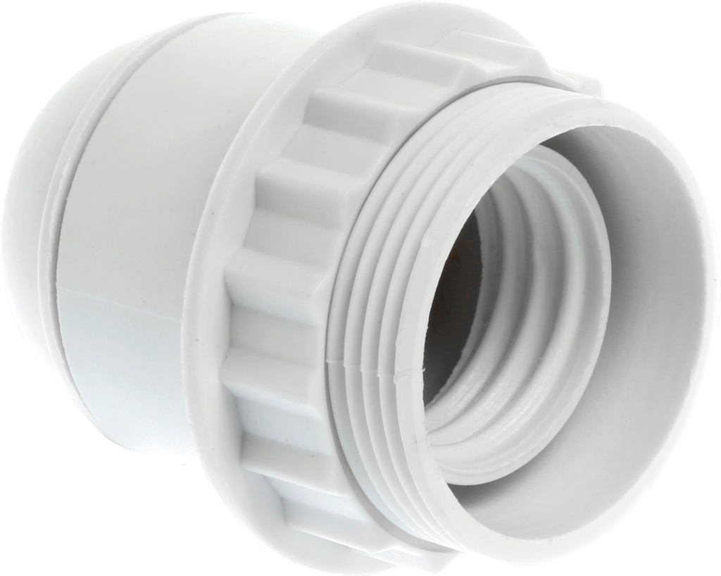 Douille E14 dble bague blanche