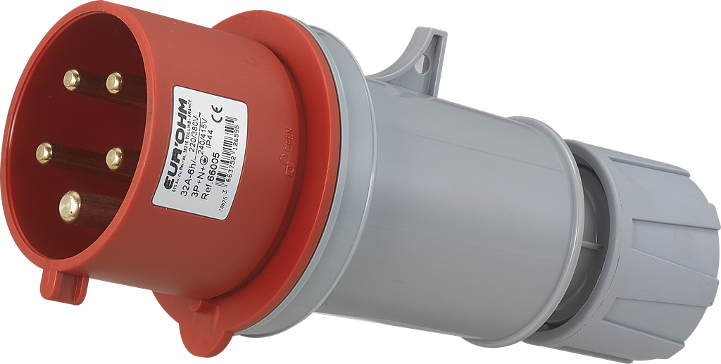 Fiche industrielle mobile droite 3P+N+T 32A 400V AC IP44