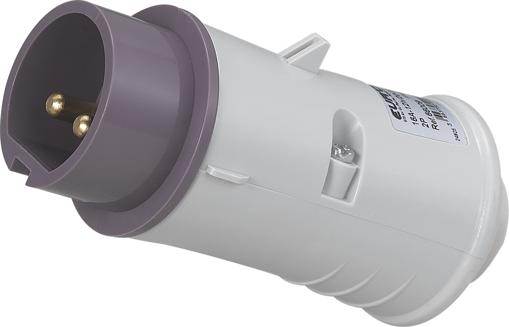 Fiche industrielle mobile droite 2P 16A 24V AC IP44