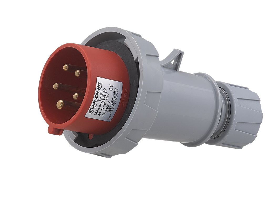 Fiche industrielle mobile droite 3P+N+T 16A 400V AC IP67