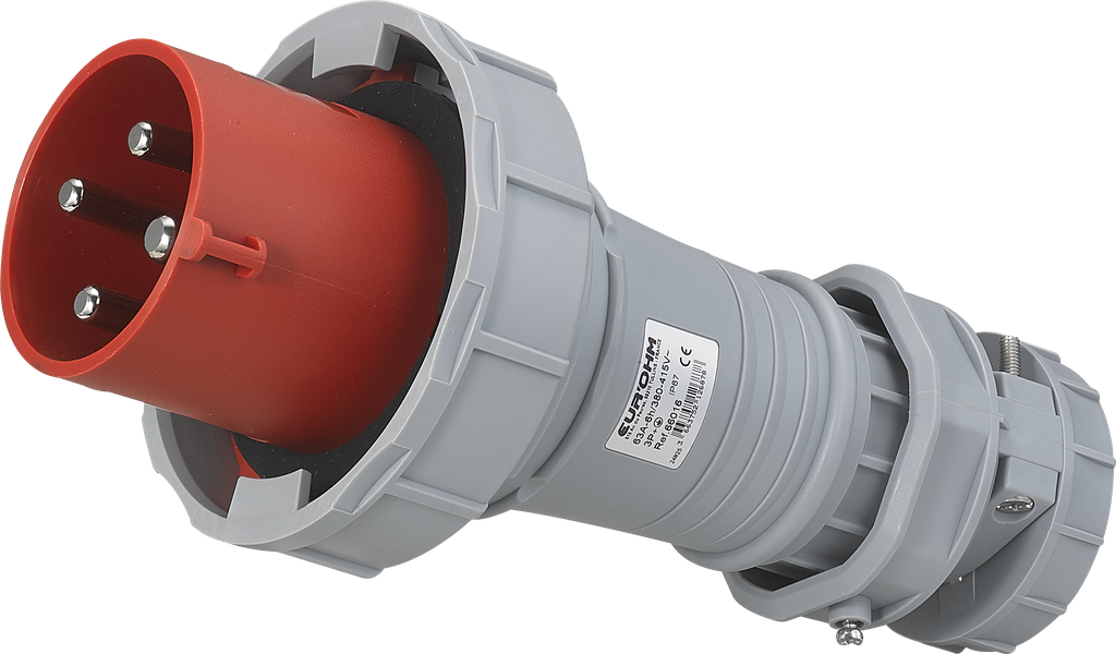 Fiche industrielle mobile droite 3P+T 63A 400V AC IP67