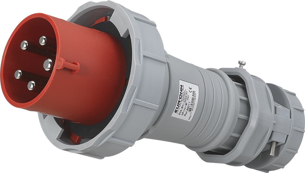 Fiche industrielle mobile droite 3P+N+T 63A 400V AC IP67