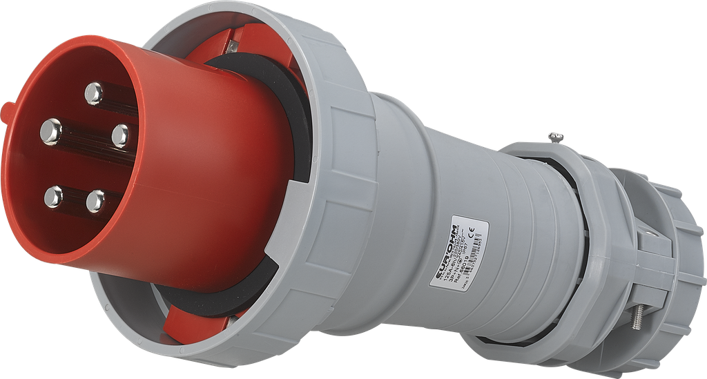 Fiche industrielle mobile droite 3P+N+T 125A 400V AC IP67