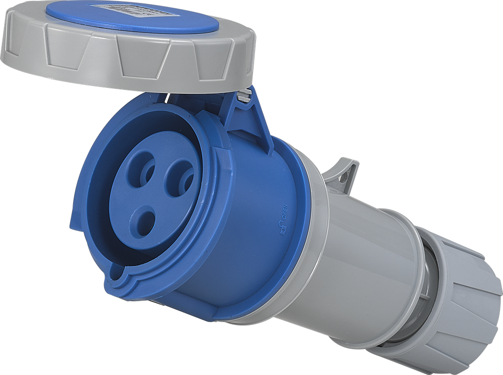 Prise industrielle mobile droite 2P+T 32A 230V AC IP67