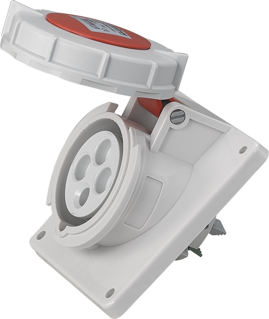 Socle de prise industrielle à encastrer à 10° 3P+T 16A 400V AC IP67