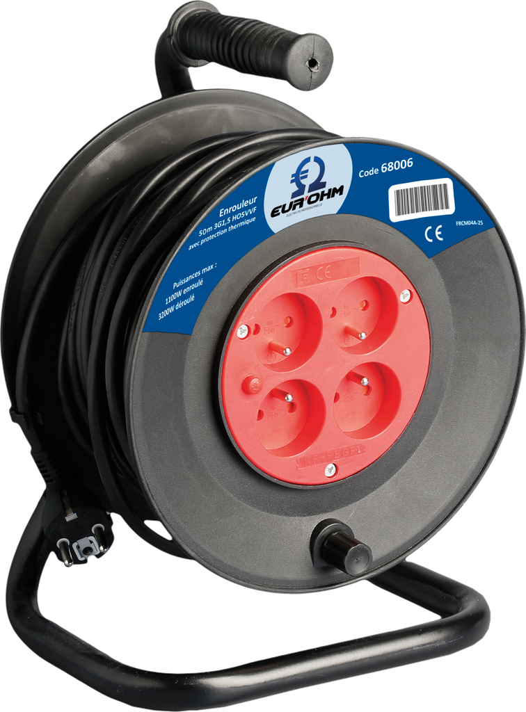 Enroul.3G1,5 50m noir