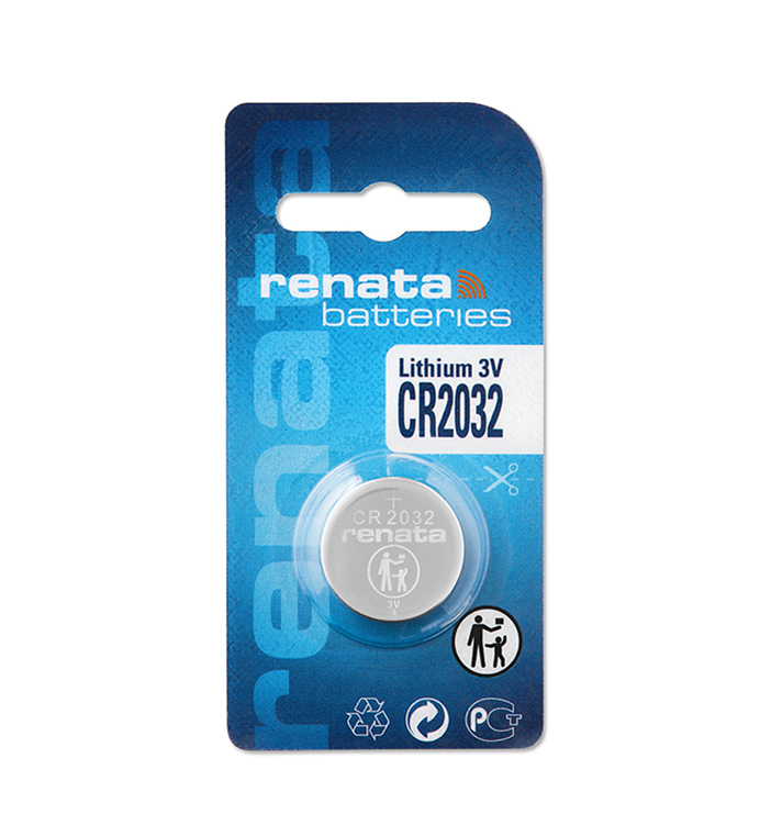 Blister(s) x 1 Pile bouton lithium blister CR2032 RENATA 3V 260mAh
