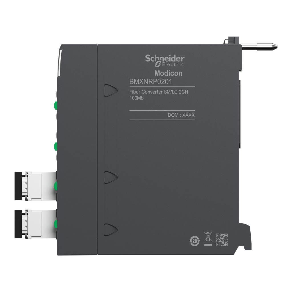 Modicon X80 - module convertisseur fibre monomode / cuivre RJ45 2 voies 100Mo/s