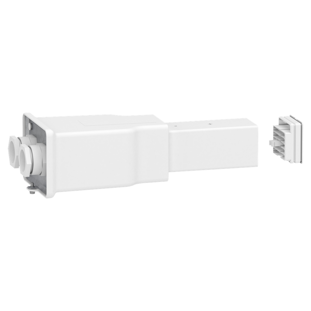 Canalis KBB - embout d'aliment. gauche & droite 40A blanc - 2x(3L+N)+PE-2 bus